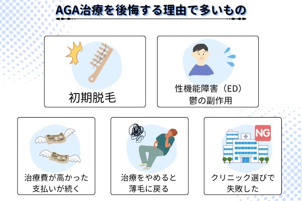 AGA治療を後悔する理由で多いもの