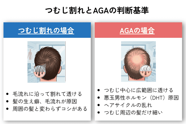 つむじ割れとAGAの判断基準